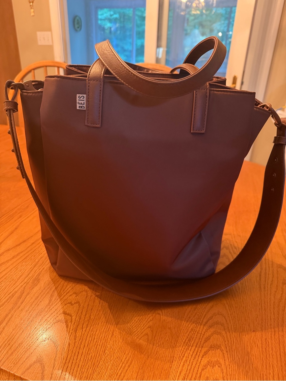 BEIS Brown Tote Bag with Adjustable Strap